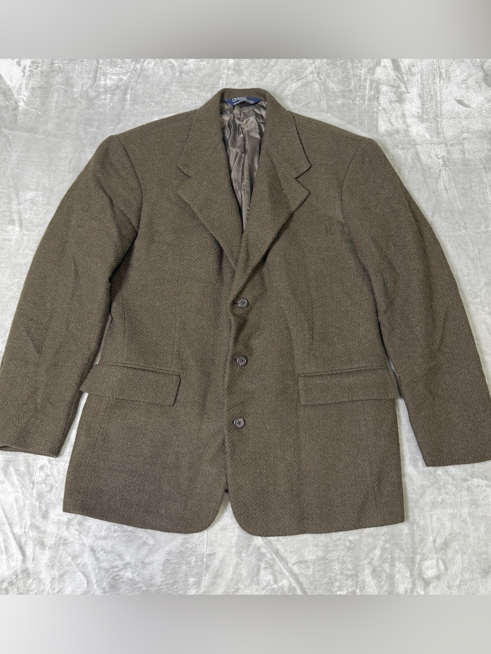 Vintage Polo Ralph Lauren Blazer Sports Coat Herringbone Tweed Wool Men's 40R